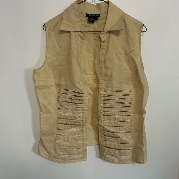 Tracy M Tops - Linen Sleeveless Top